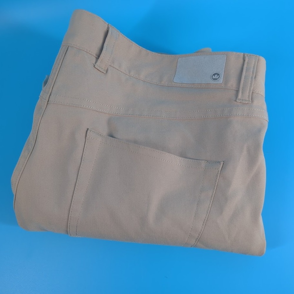 Peter Millar Crown Sport Mens 36x32 Khaki Performance Golf Pants ME0EB66FB